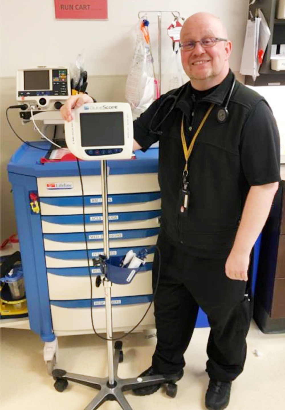 Royal Inland Hospital RRT Drew Bonthoux with Video Laryngoscope from TB Vets