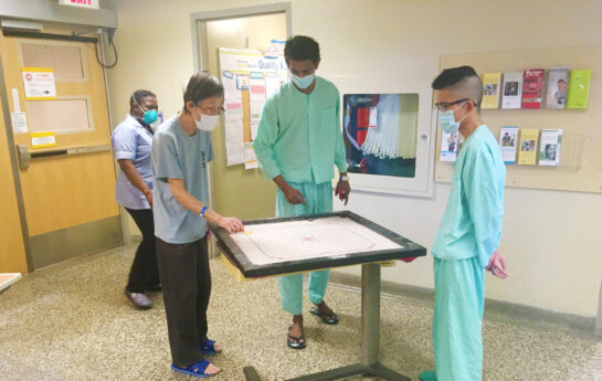 TB Vets Ward at VGH - Patients Playing Carrom Board