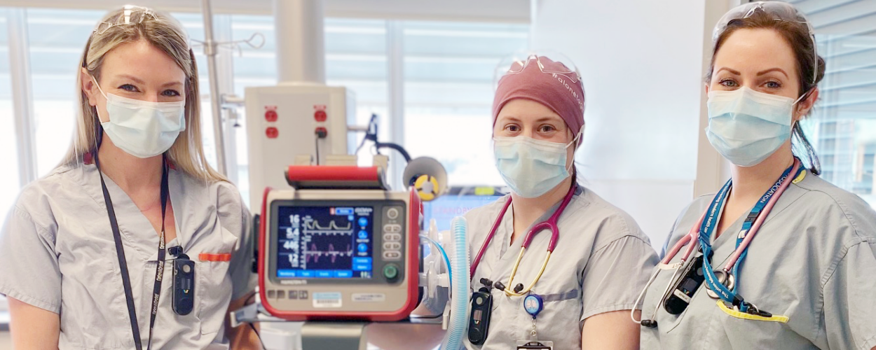 Royal Inland Hospital staff with HAMILTON-T1 Ventilator from TB Vets