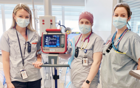 Royal Inland Hospital staff with HAMILTON-T1 Ventilator from TB Vets
