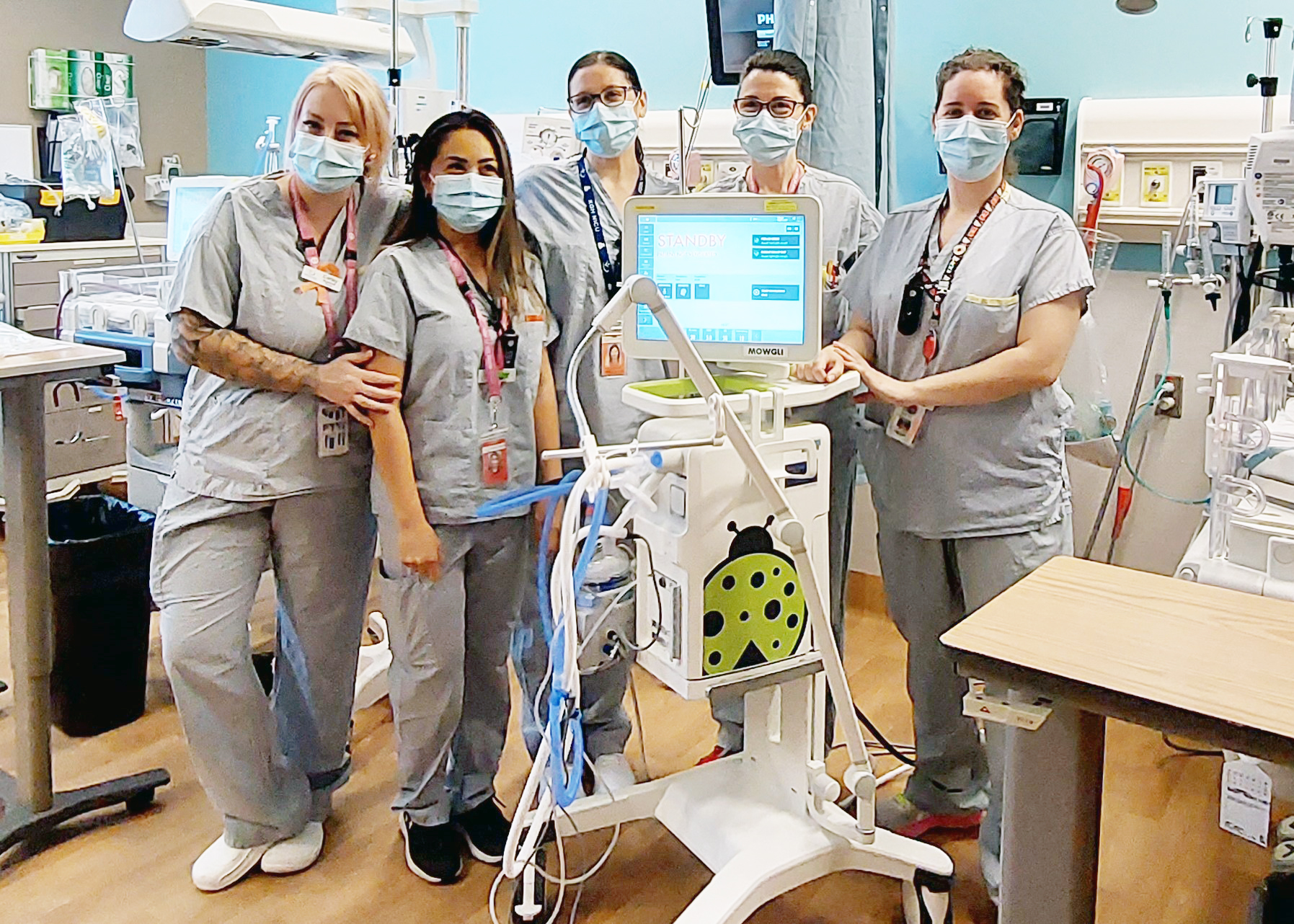 Kelowna General Hospital NICU Frontline with TB Vets-funded Ventilator